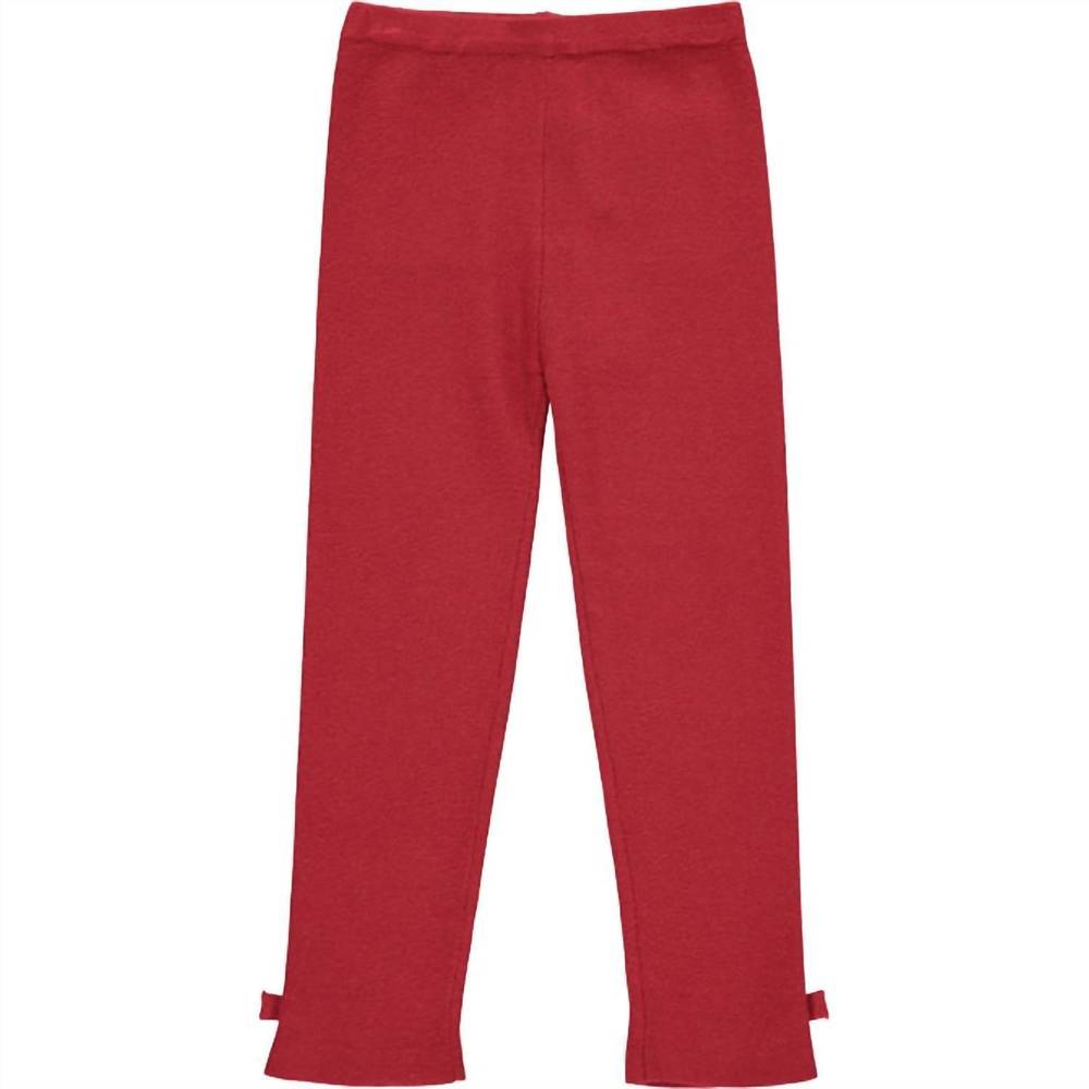 NEW VIGNETTE girl's olive leggings in burgundy